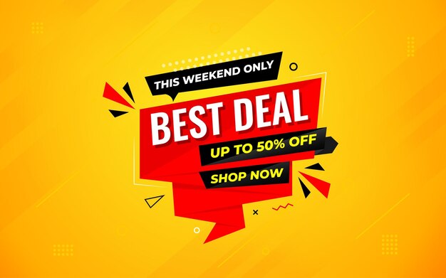 Best deals sale banner design sale template best deal banner banner di vendita promozione del design vettoriale