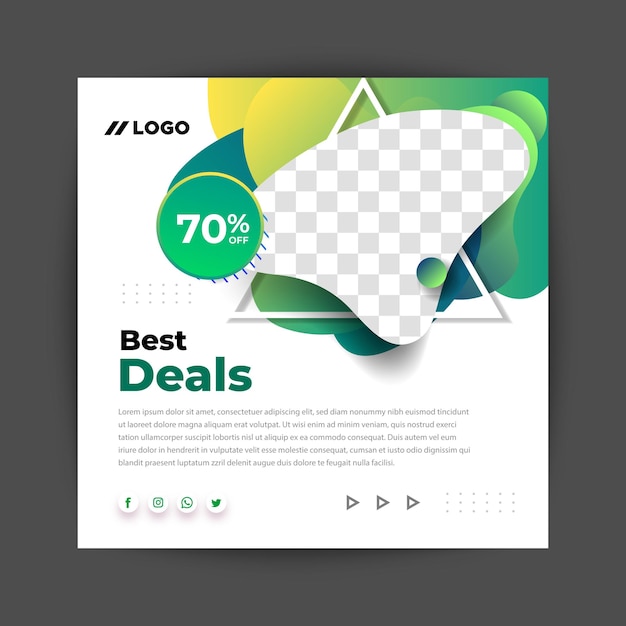 Vettore best deals sale post template positivism concept post square template