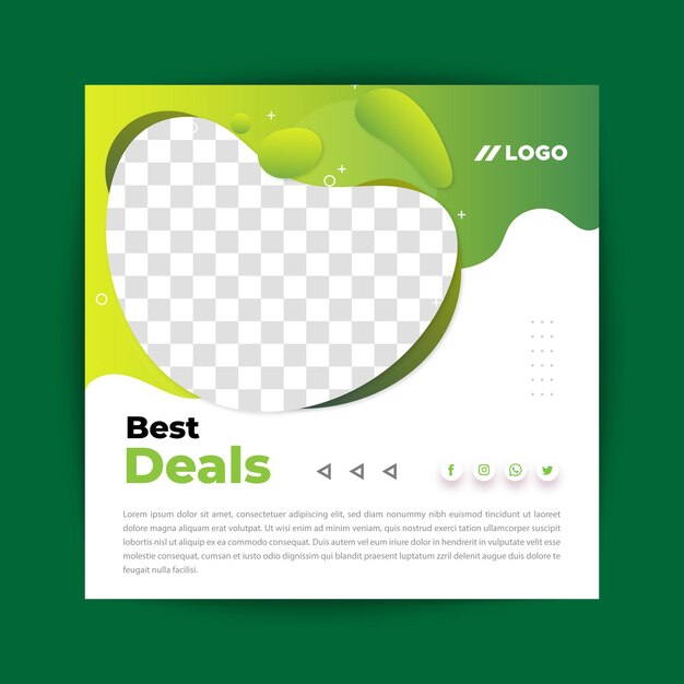 Best Deals Sale post Template positivisme concept post vierkante template vector online shopping flyer