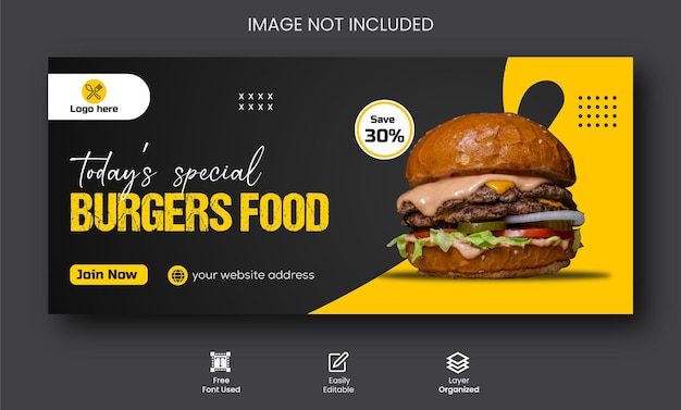 Best Delicious burger food menu promotioneel Facebook-omslagontwerp