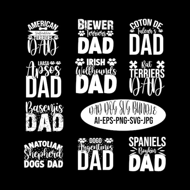 Best dog dad quotes svg bundle