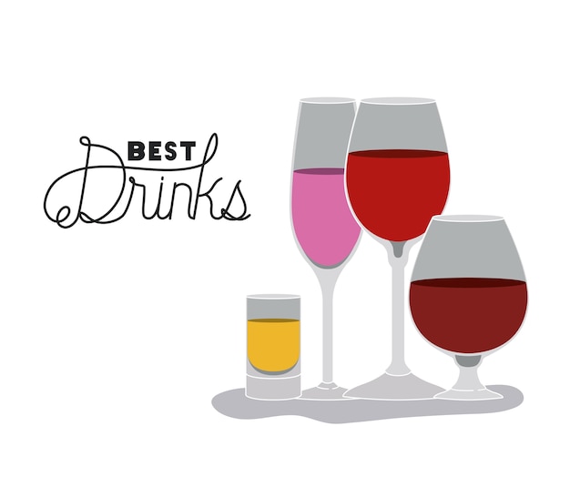 Vector best drinks set icons