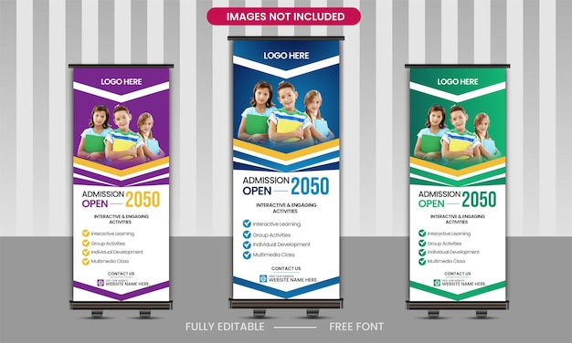 Best education space for your kids rollup banner design