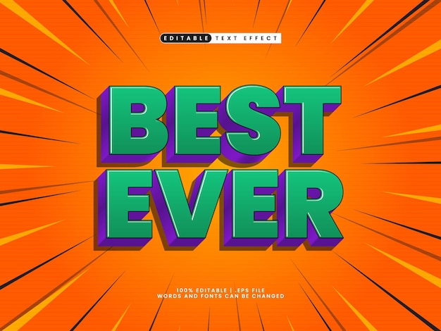 Vector best ever editable text effect in cartoon style