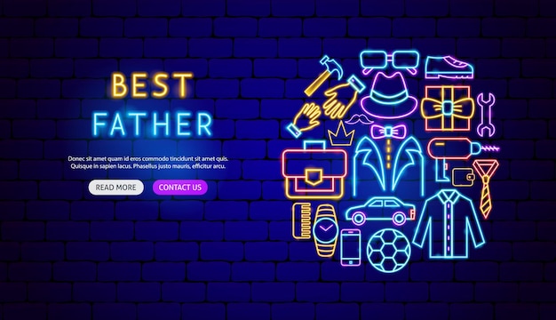 Best father neon banner design