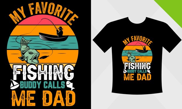 Vettore miglior design di t-shirt da pesca con disegno vettoriale di pesca