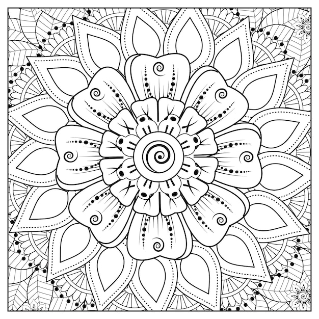 Best Flower coloring page and hand drawn flower illustration mandala for adult