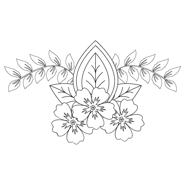 Best Flower coloring page and hand drawn flower illustration mandala for adult