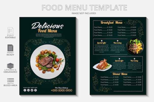 Miglior design di menu di cibo per il marketing alimentare