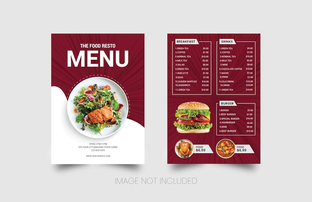 best food menu template design for restaurant