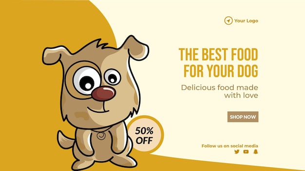 The best food for your dog landscape banner design template