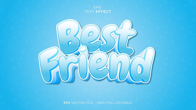 Vector best frien editable text effect font