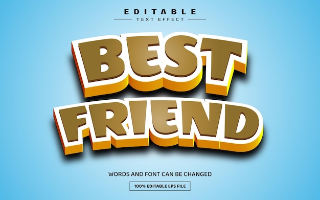 Best friend 3d editable text effect template