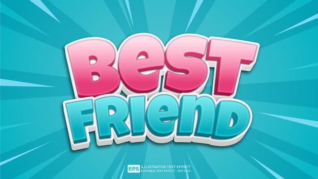 Best Friend bewerkbaar lettertype voor teksteffect