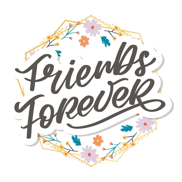 Vettore best friend forever friendship day sorella dell'anima con cuore lettering design migliore amica per sempre bff b