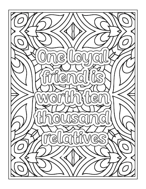 Best Friend Quotes Coloring Page KDP Interior