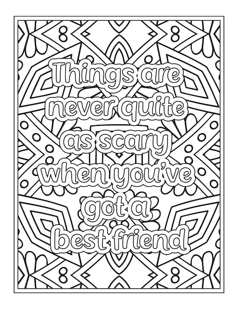 Best Friend Quotes Coloring Page KDP Interior