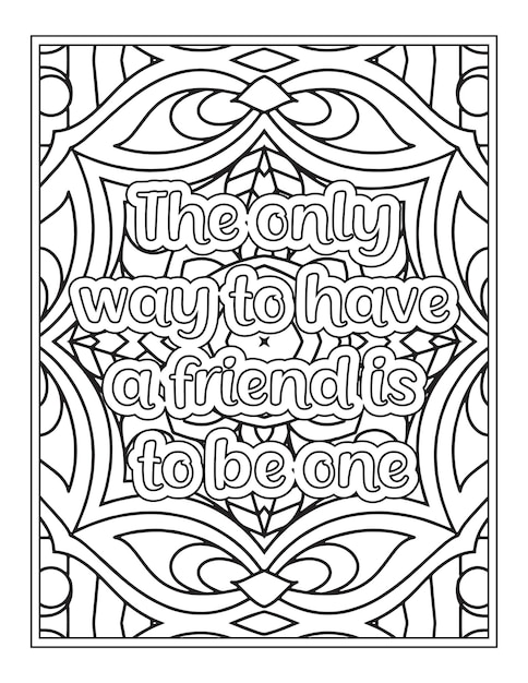 Best Friend Quotes Coloring Page KDP Interior