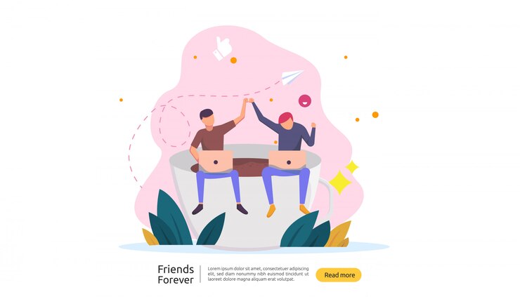 Vector best friends forever concept 