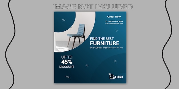 Vector the best furniture sale instagram post and social media template