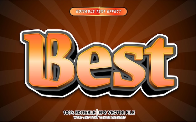 Best game cartoon 3d vector text effect template design