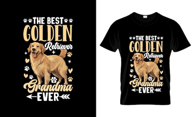 Vettore il miglior golden retriever nonna di sempre colorato graphic t-shirt golden retriever t-shirt design