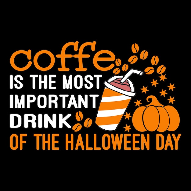 Vector best halloween coffee t-shirt design