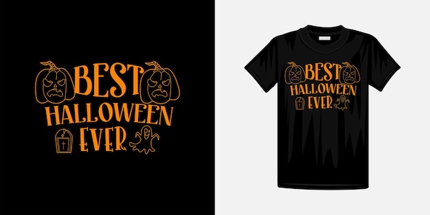 Tシャツのデザインのための史上最高のハロウィーンのタイポグラフィベクトル