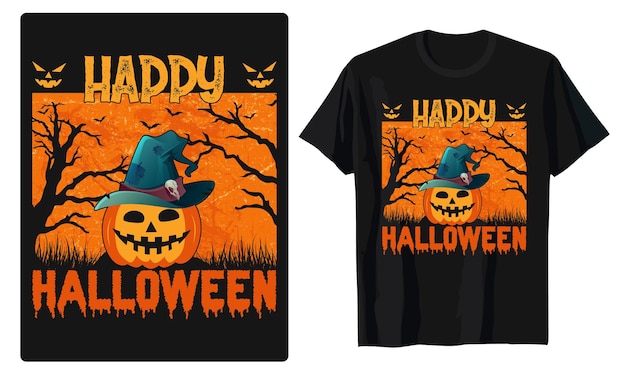 Tシャツのデザインに最適なハロウィーンのタイポグラフィとグラフィック