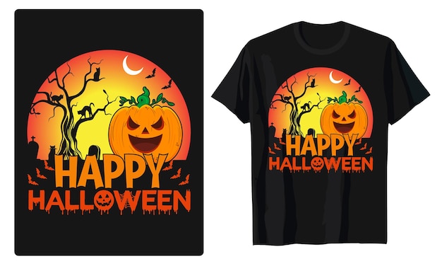 Tシャツのデザインに最適なハロウィーンのタイポグラフィとグラフィック