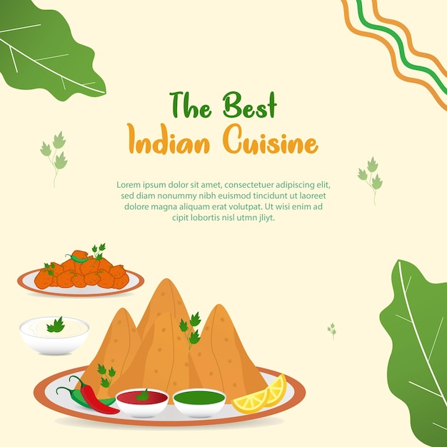 Best hand drawn indian cuisine illustration