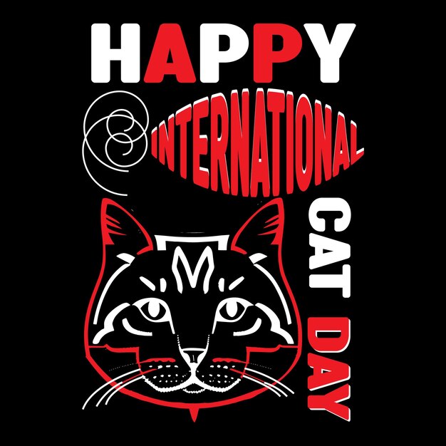 Premium Vector Best happy international cat day t shirt design vector