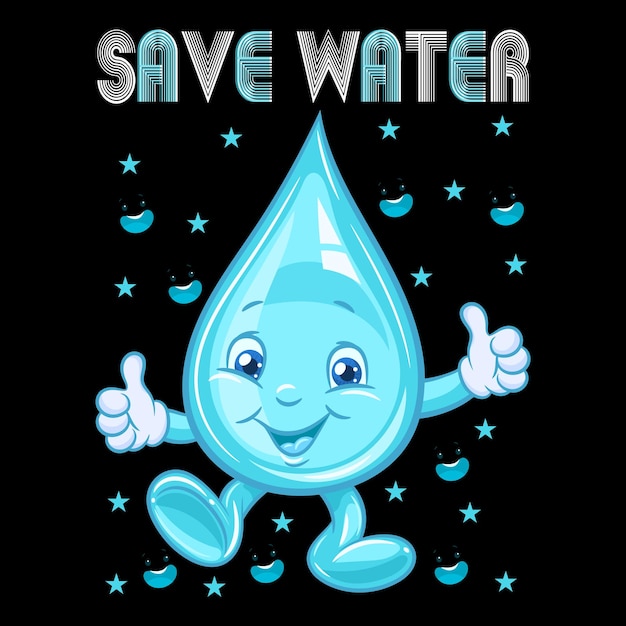 Вектор Лучший счастливый всемирный день воды дизайн футболки вектор