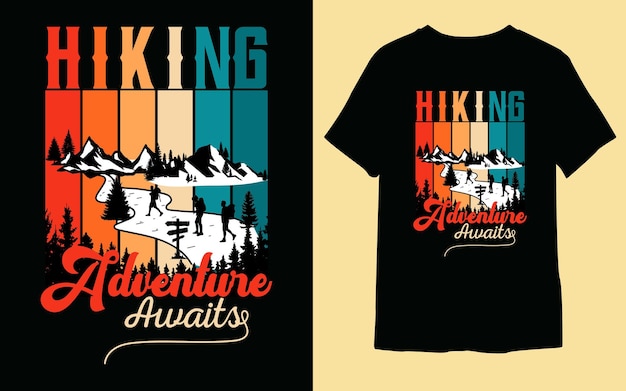 Vettore miglior design di tshirt vintage da escursionismo vai al design di tshirt da campeggio per escursioni design di tshirt da trekking da uomo