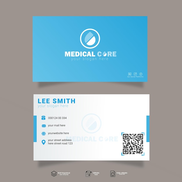 best hospital care horizontal business card