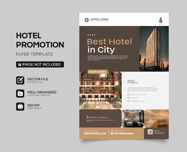 best hotel in city promotional flyer template