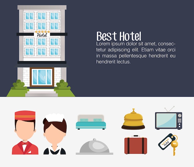 Best hotel set services icons