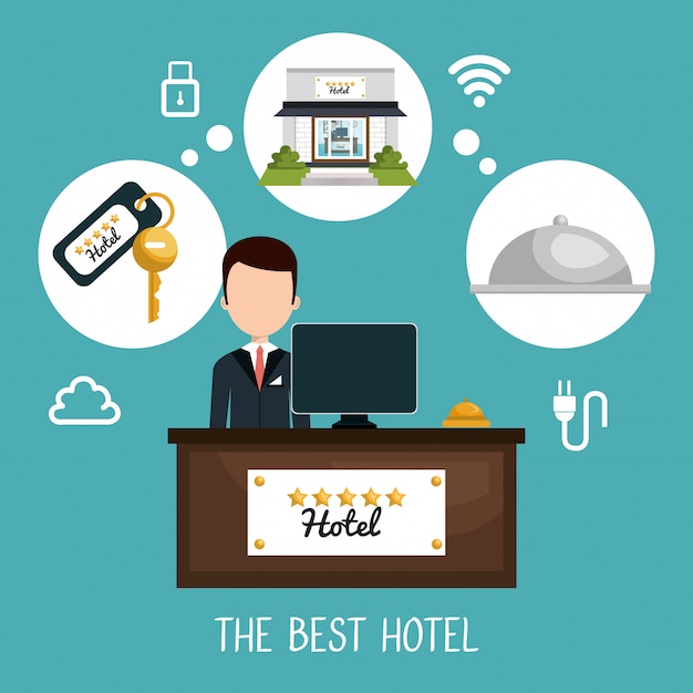 Best hotel set services icons