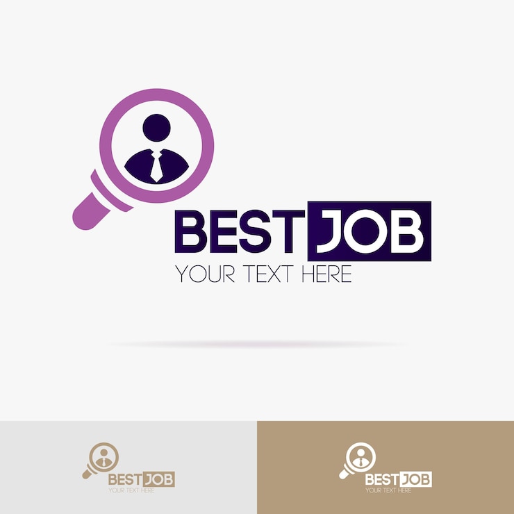 Vector best job sign vector set isolated on background for hiring headhunter website recruitment employment agency hr recruiting concept search man icon employee symbol 10 eps