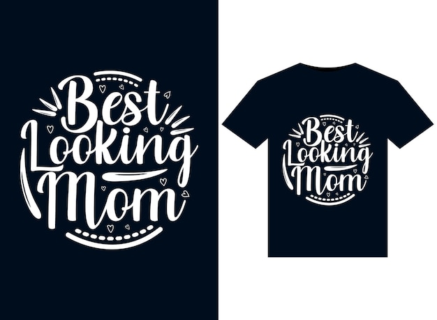 Иллюстрации Best Look Mom для готового к печати дизайна футболок