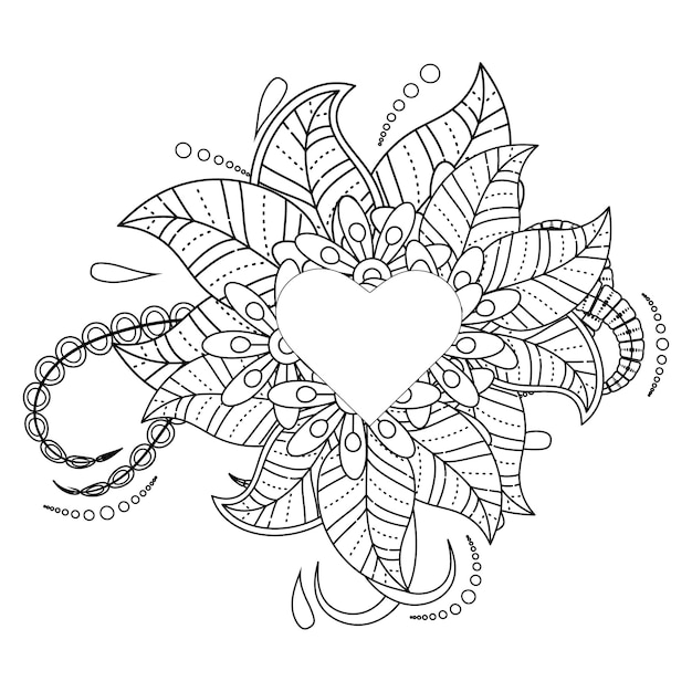 Best Love word flower mandala coloring page