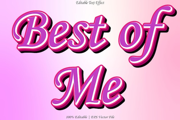 Best of me editable text effect emboss cute style