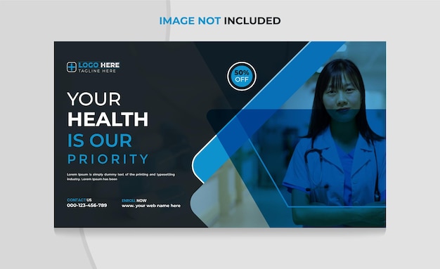 best medical healthcare web banner template and youtube thumbnail design