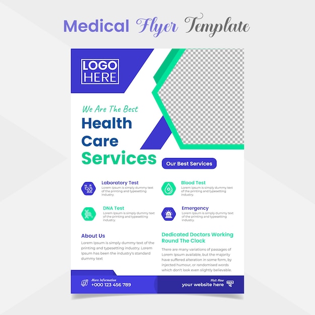 Best Medical Service flyer and poster template design