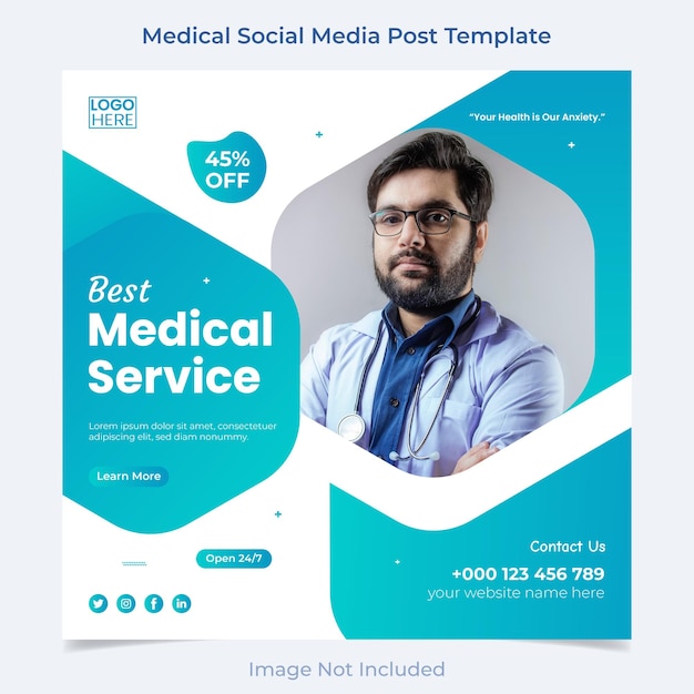 Best Medical Service social media and instagram post banner template design