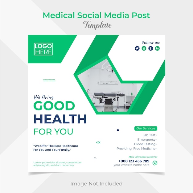 Best Medical Service social media and instagram post banner template design