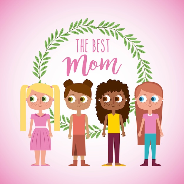 Vector the best mom card