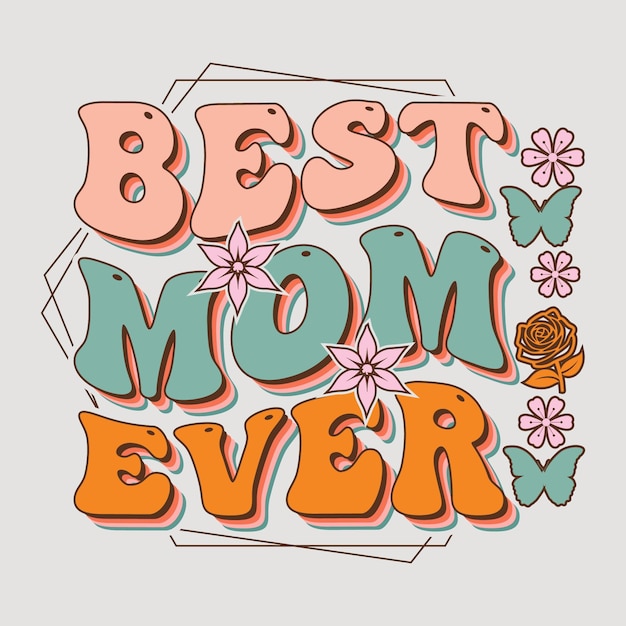 최고의 엄마 어머니의 날 SVG 승화 벡터 그래픽 티셔츠 디자인 승화