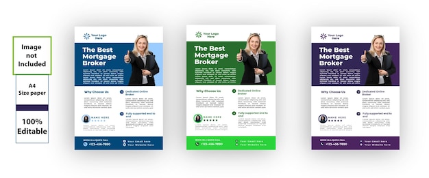 Vector the best mortgage broker flyer design