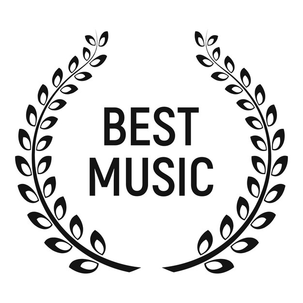 Vettore icona del premio migliore musica semplice illustrazione dell'icona vettoriale del premio migliore musica per il web design isolato su sfondo bianco
